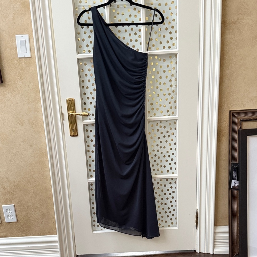 Laundry By Shelli Segal Navy One-Shoulder Dress